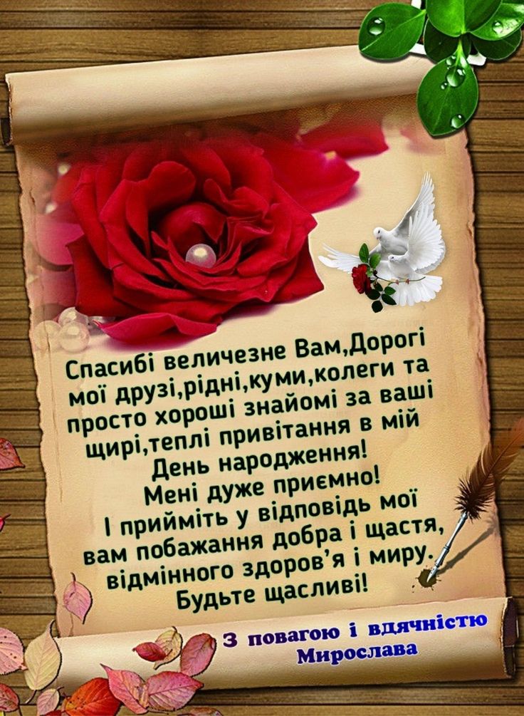 дякую за привітання - Листівка 12