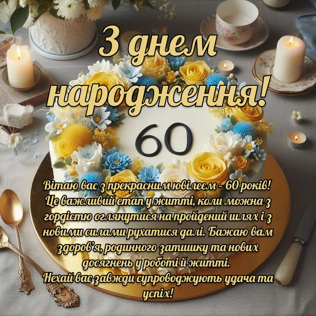 листівка з ювілеєм 60 років жінці - Листівка 8
