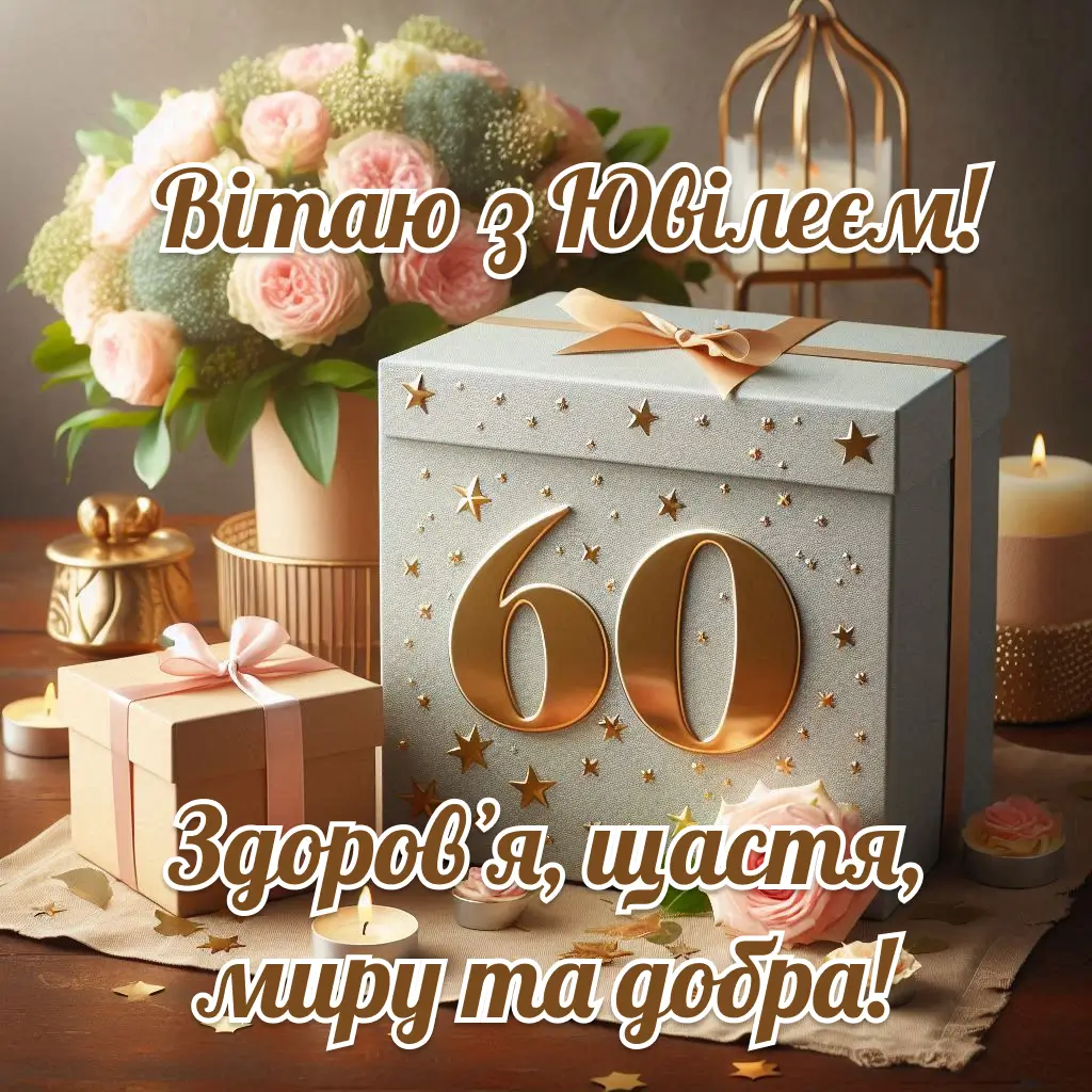 листівка з ювілеєм 60 років жінці - Листівка 19
