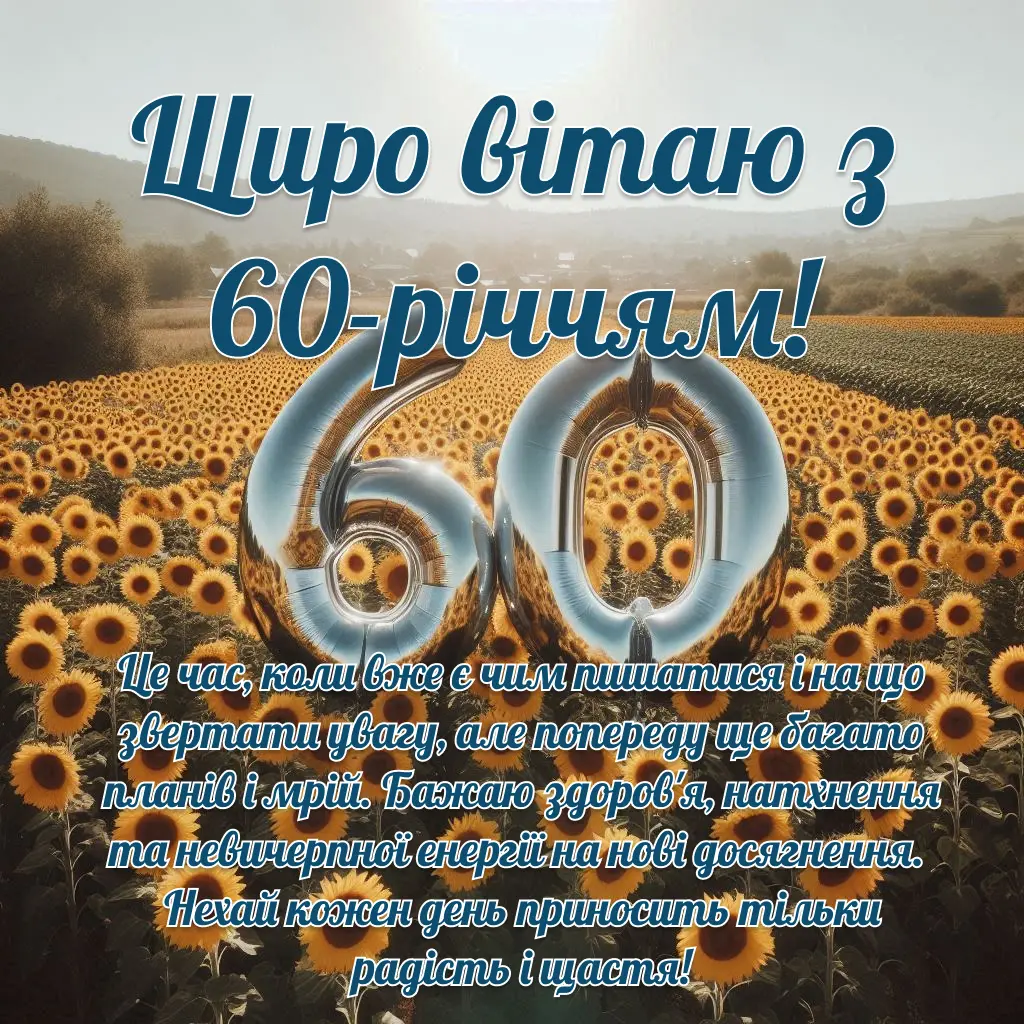 листівка з ювілеєм 60 років жінці - Листівка 2