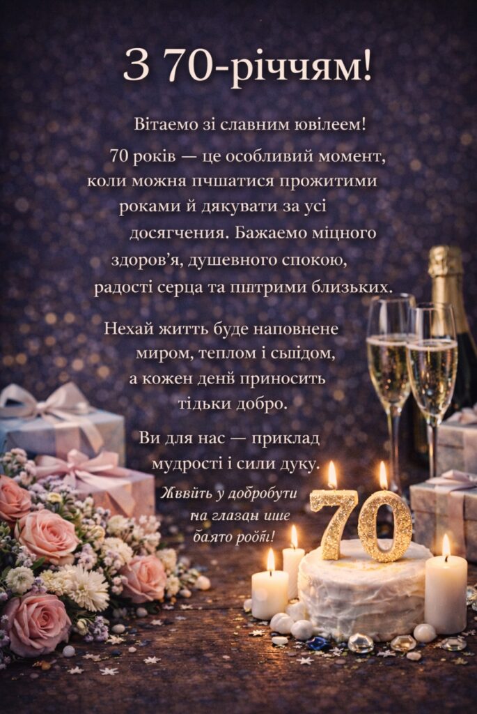 привітання з 70-річчям мамі у віршах - Листівка 10
