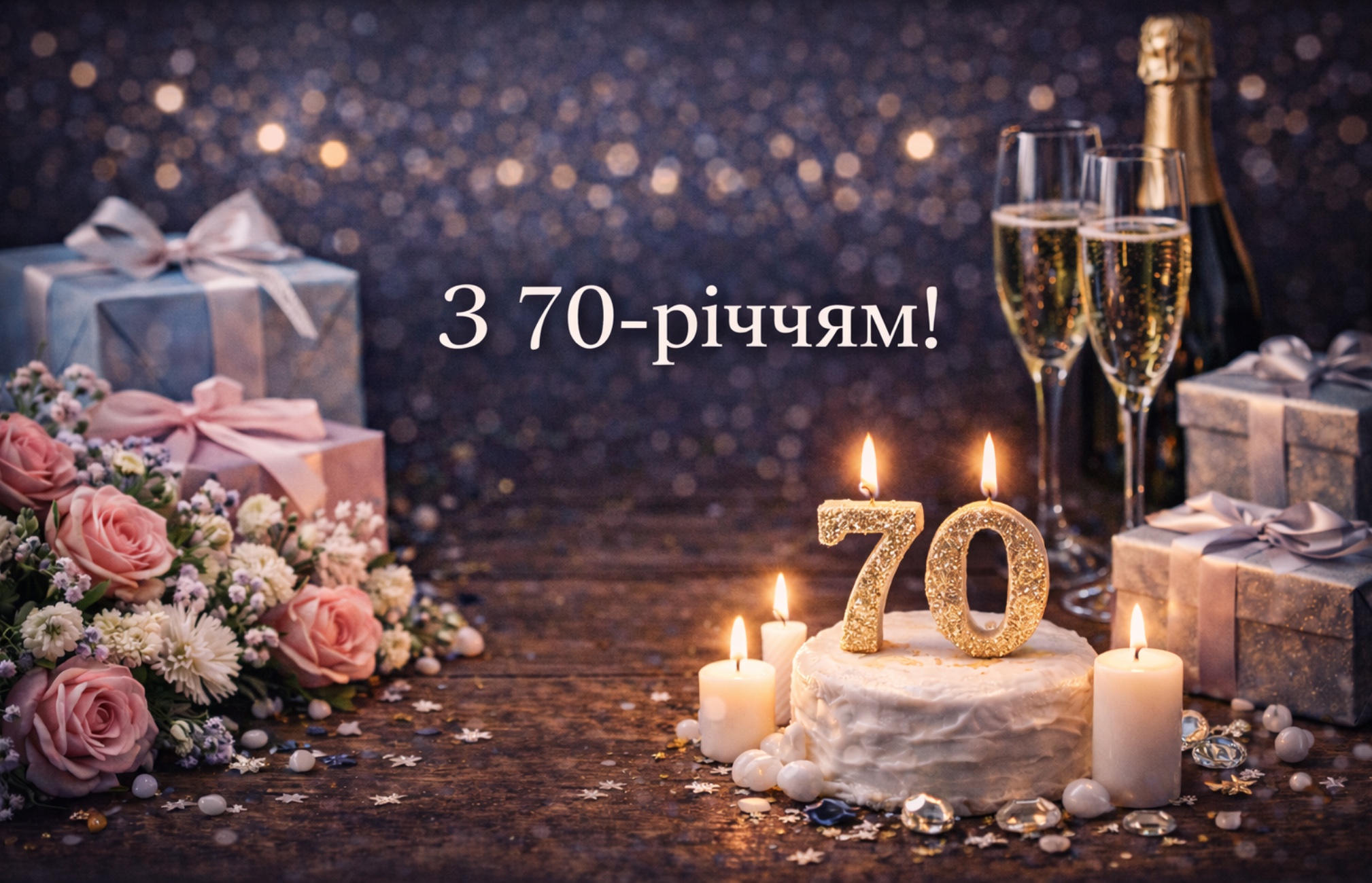 привітання з 70-річчям у віршах - Листівка 4