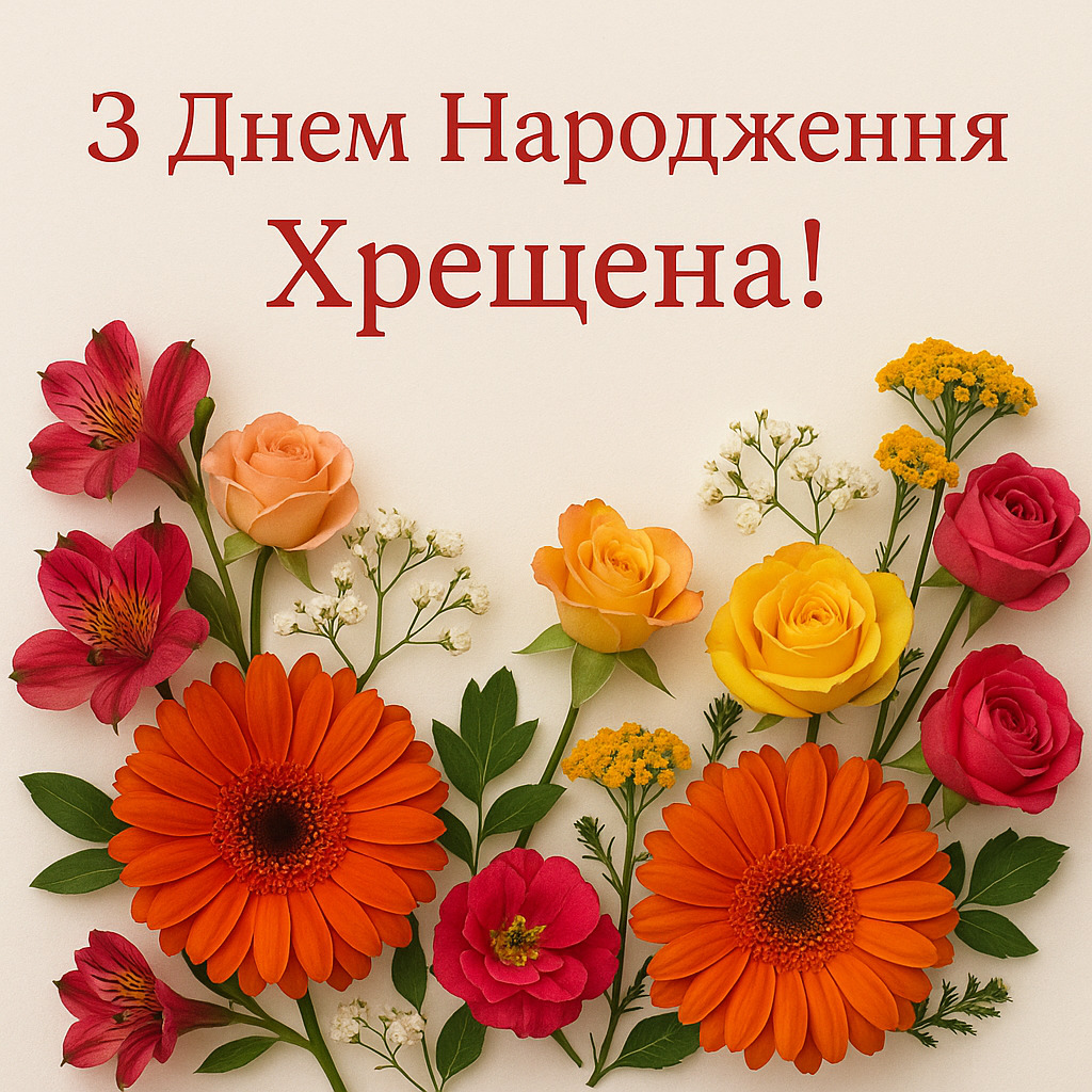 привітання з днем народження хресному - Листівка 6