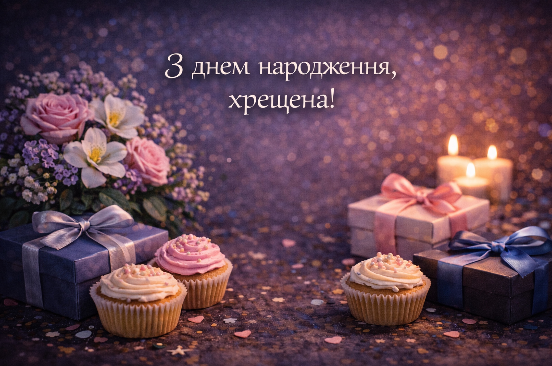 привітання з днем народження хресному - Листівка 7