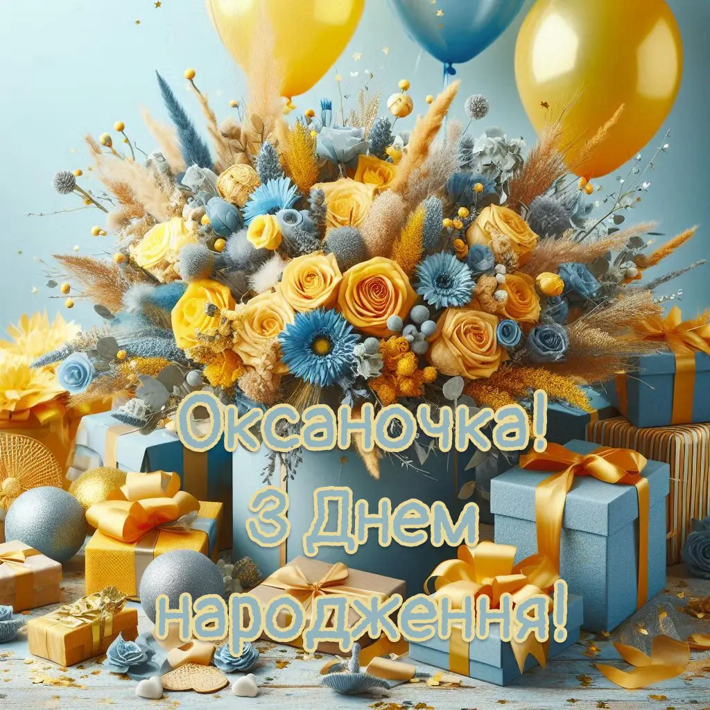 привітання з днем народження оксана - Листівка 6