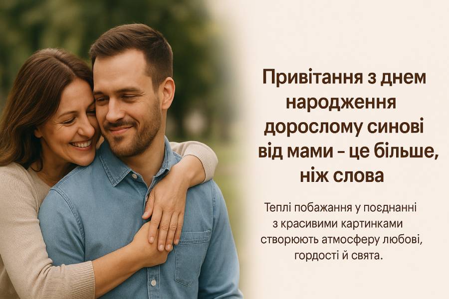 привітання з днем народження сину від мами - Листівка 3