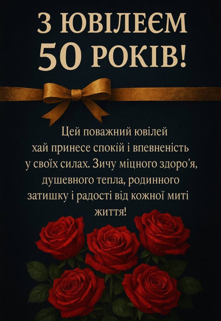 привітання з днем народження жінці 50 років - Листівка 6