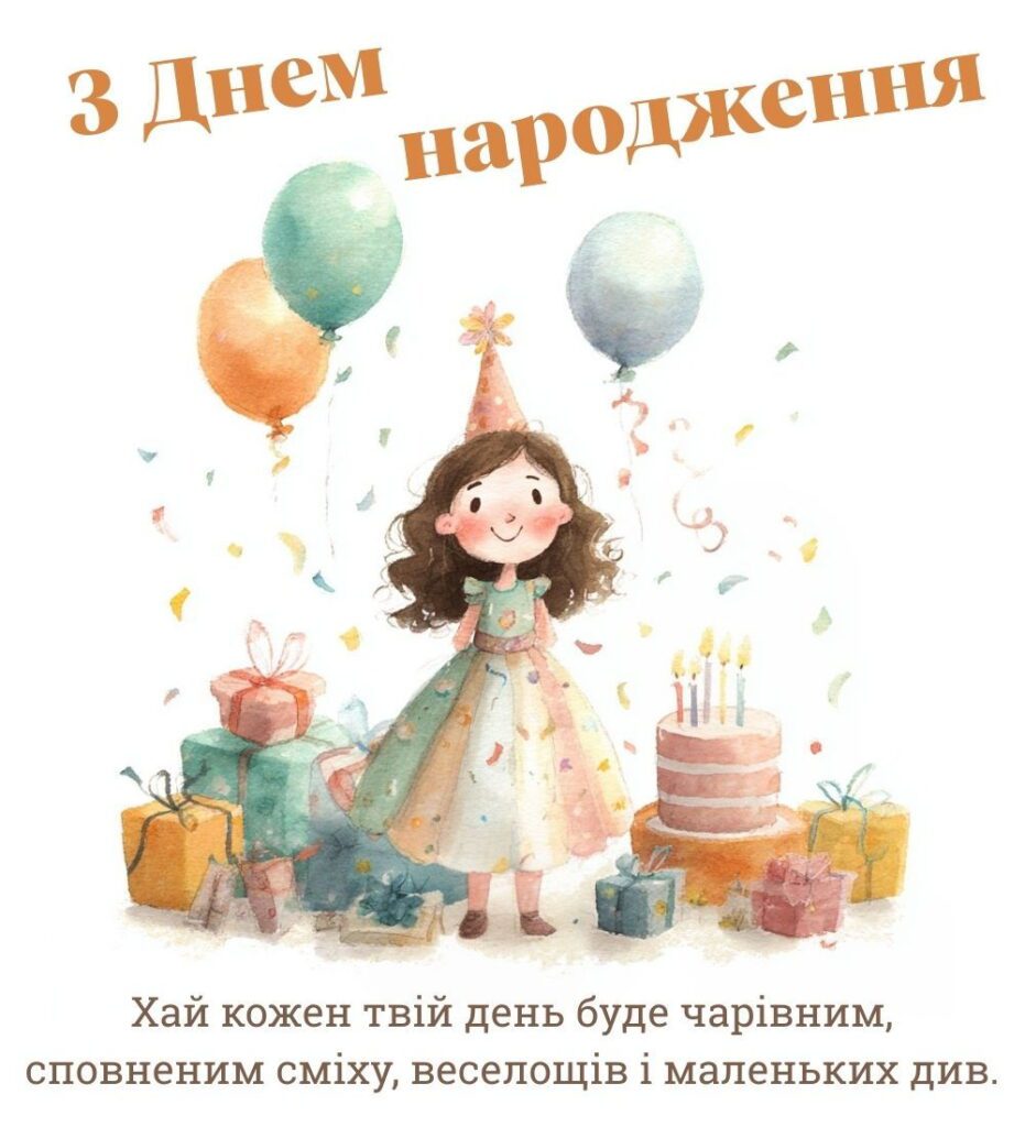 привітання з народженням дівчинки - Листівка 9