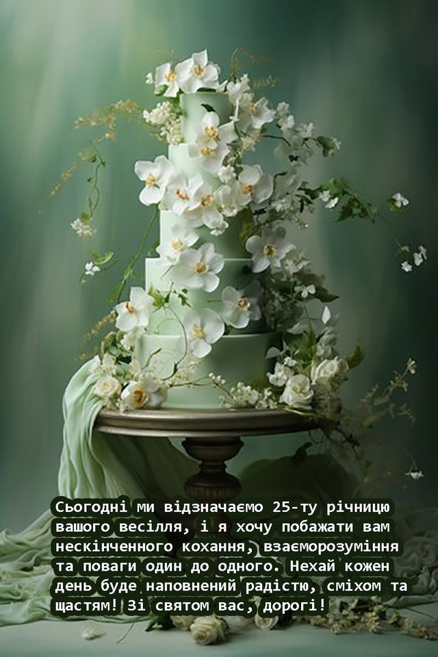 привітання з річницею весілля 25 років у віршах - Листівка 10
