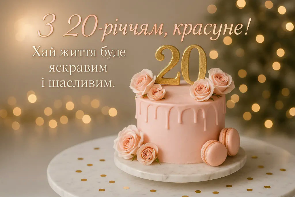 з днем народження 20 років - Листівка 2