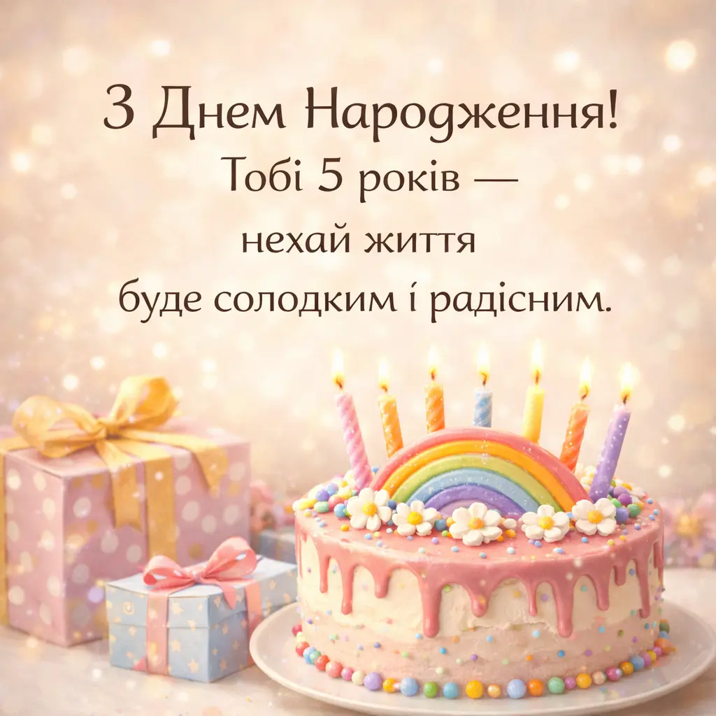 з днем народження 5 років - Листівка 11