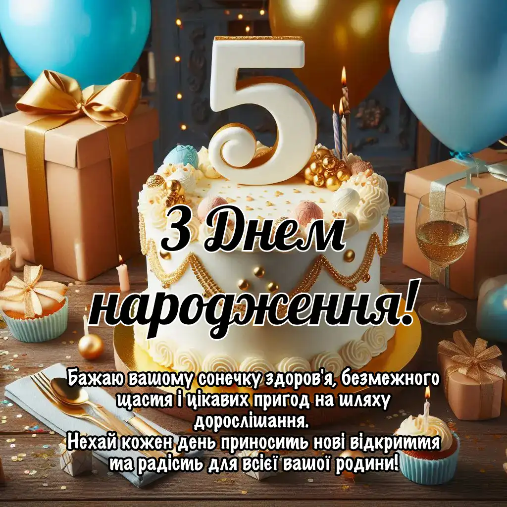 з днем народження 5 років - Листівка 12