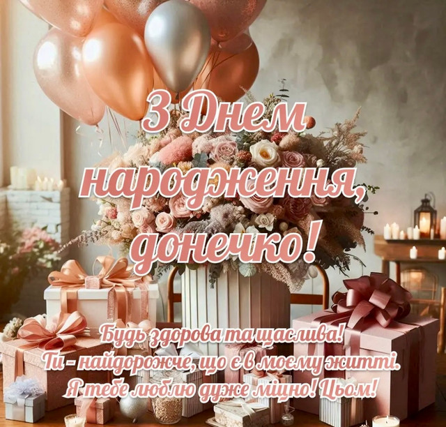з днем народження донечки - Листівка 2