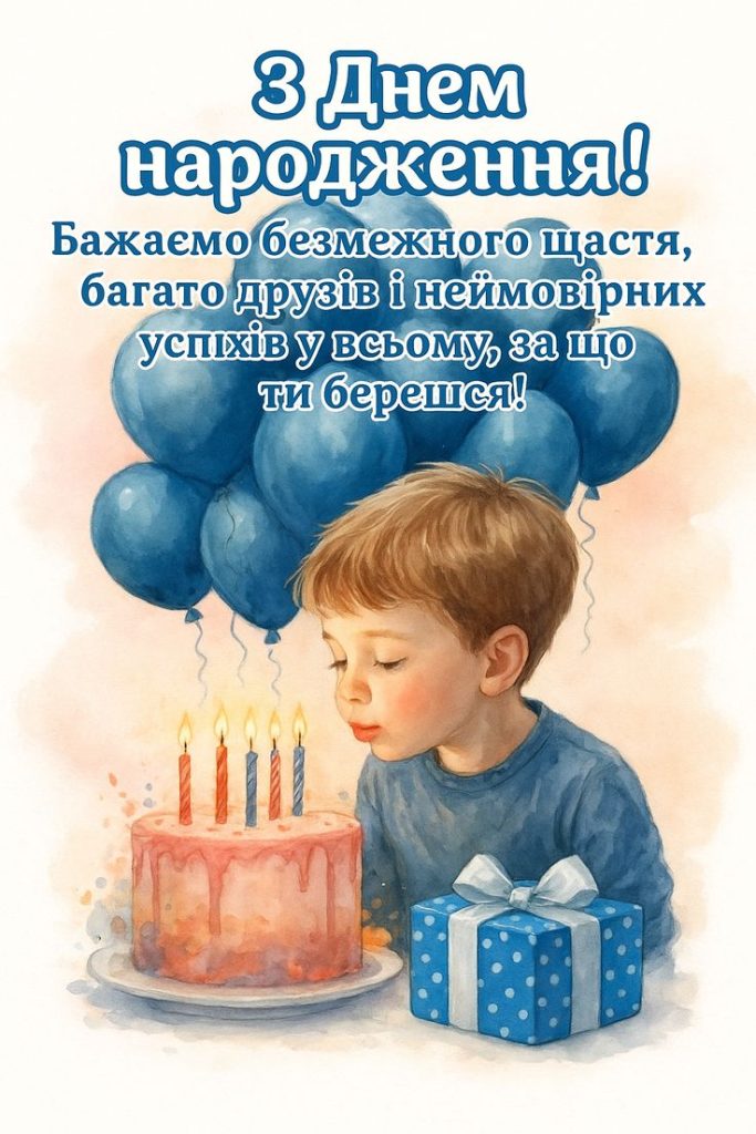 з днем народження хлопчику 5 років - Листівка 12