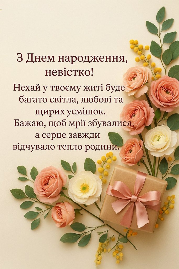з днем народження невістці - Листівка 2