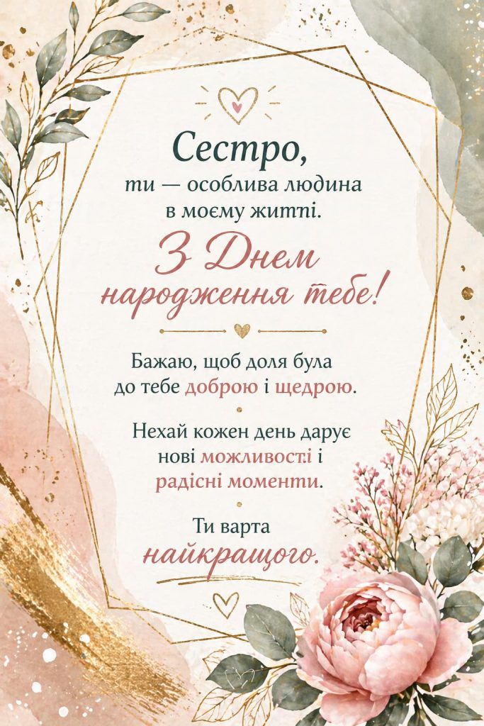 зворушливі картинки з днем народження сестрі - Листівка 14
