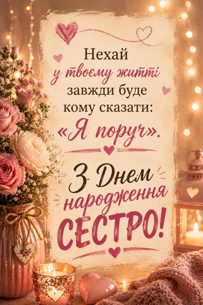 зворушливі картинки з днем народження сестрі - Листівка 22