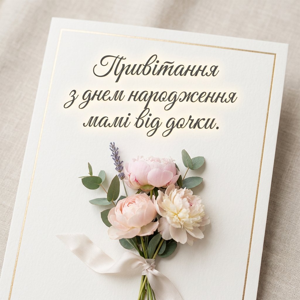 зворушливі привітання з днем народження мамі від дочки - Листівка 9