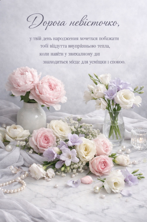 зворушливі з днем народження невістці - Листівка 11