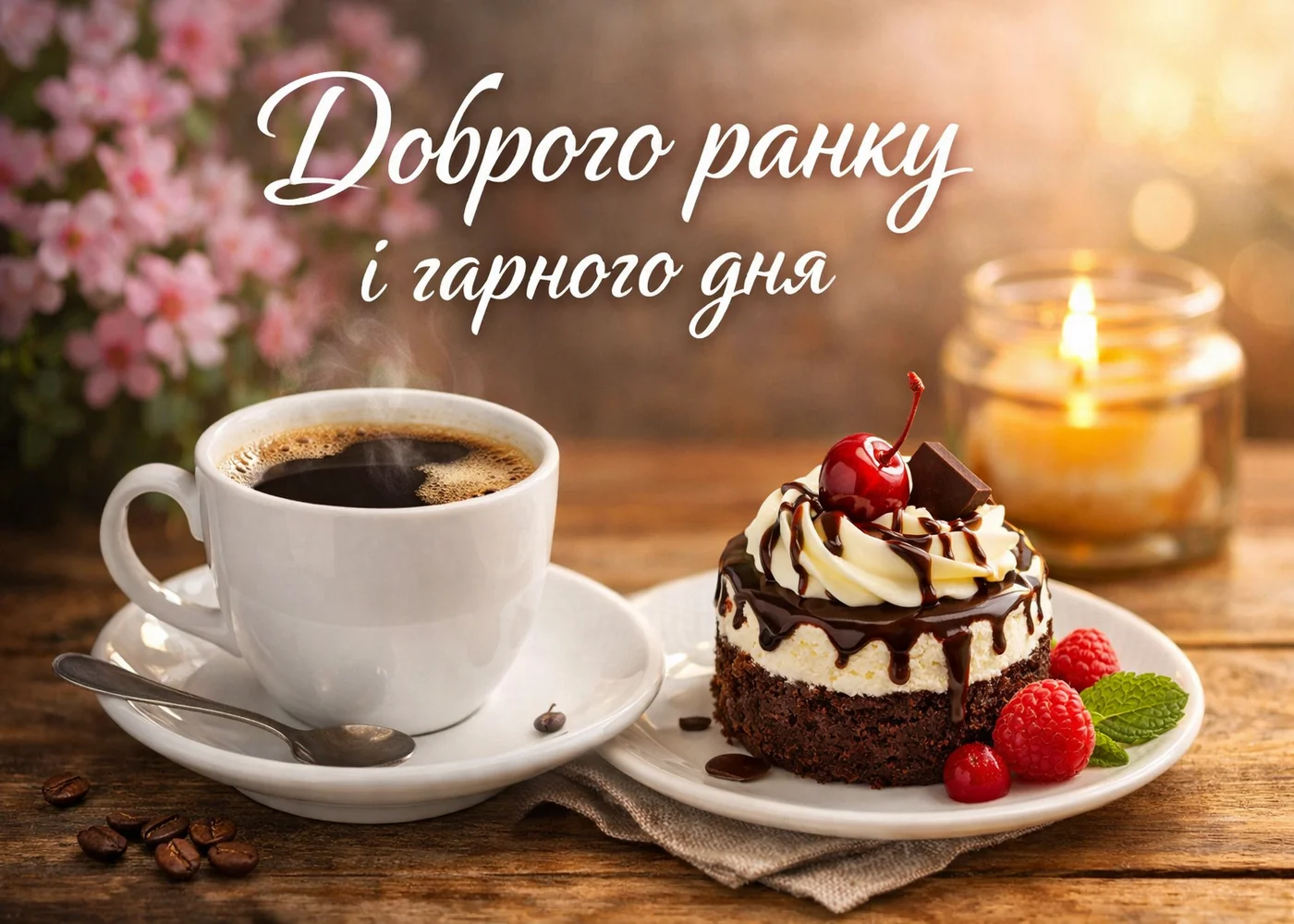 Красивые поздравления с добрым утром — Открытка 18