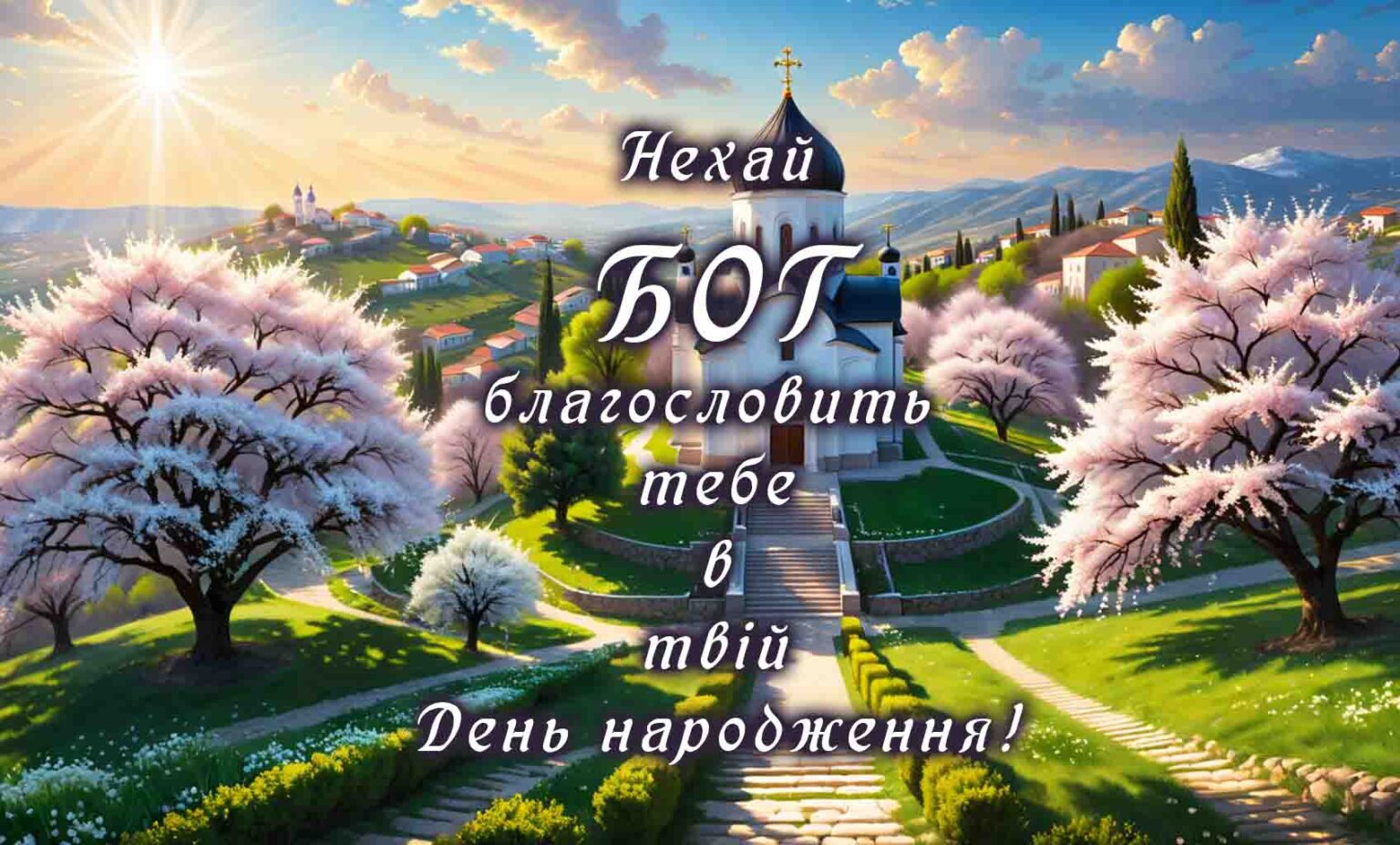 Христианское поздравление с днём рождения — Открытка 32
