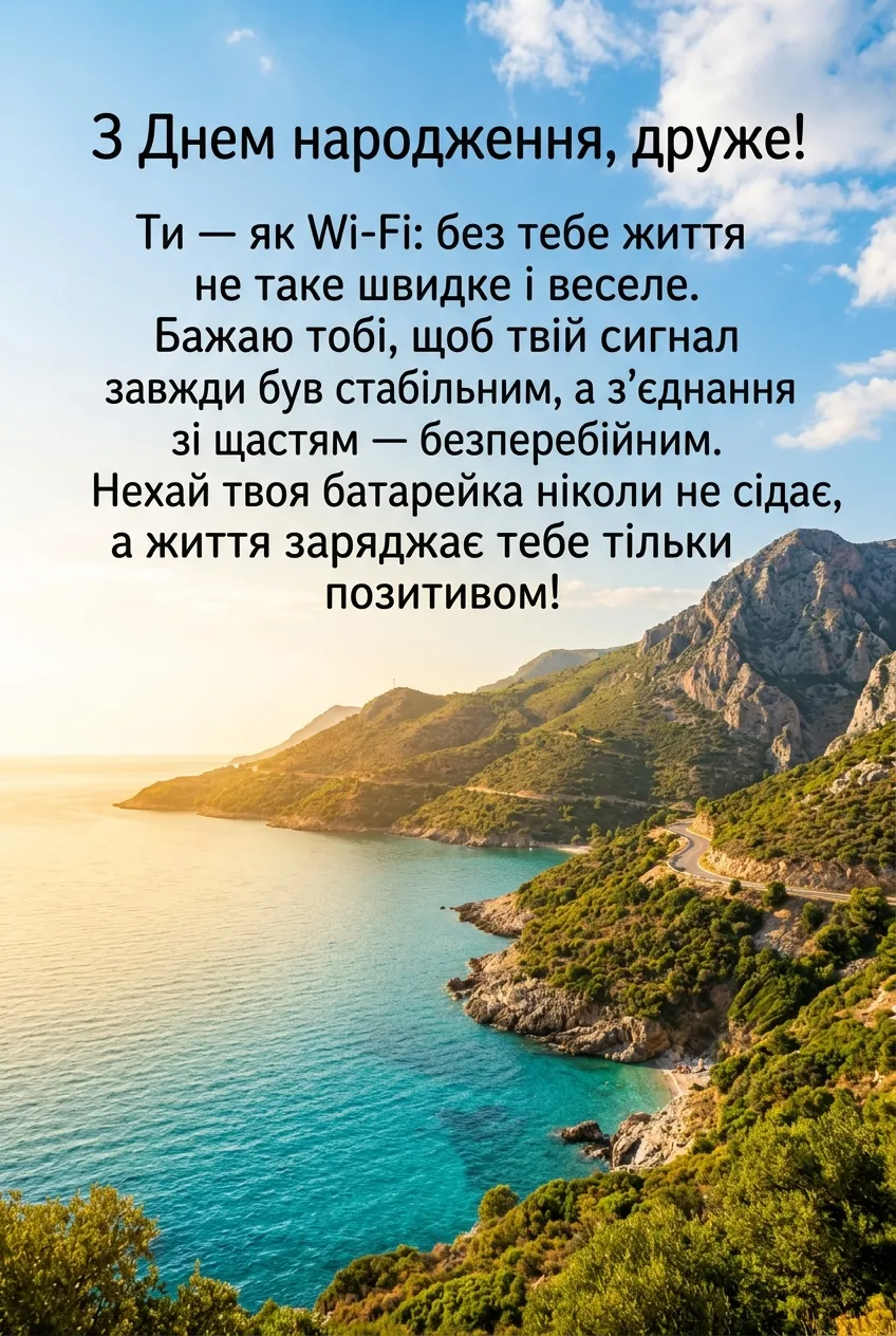 Оригинальные поздравления с днём рождения другу — Открытка 4