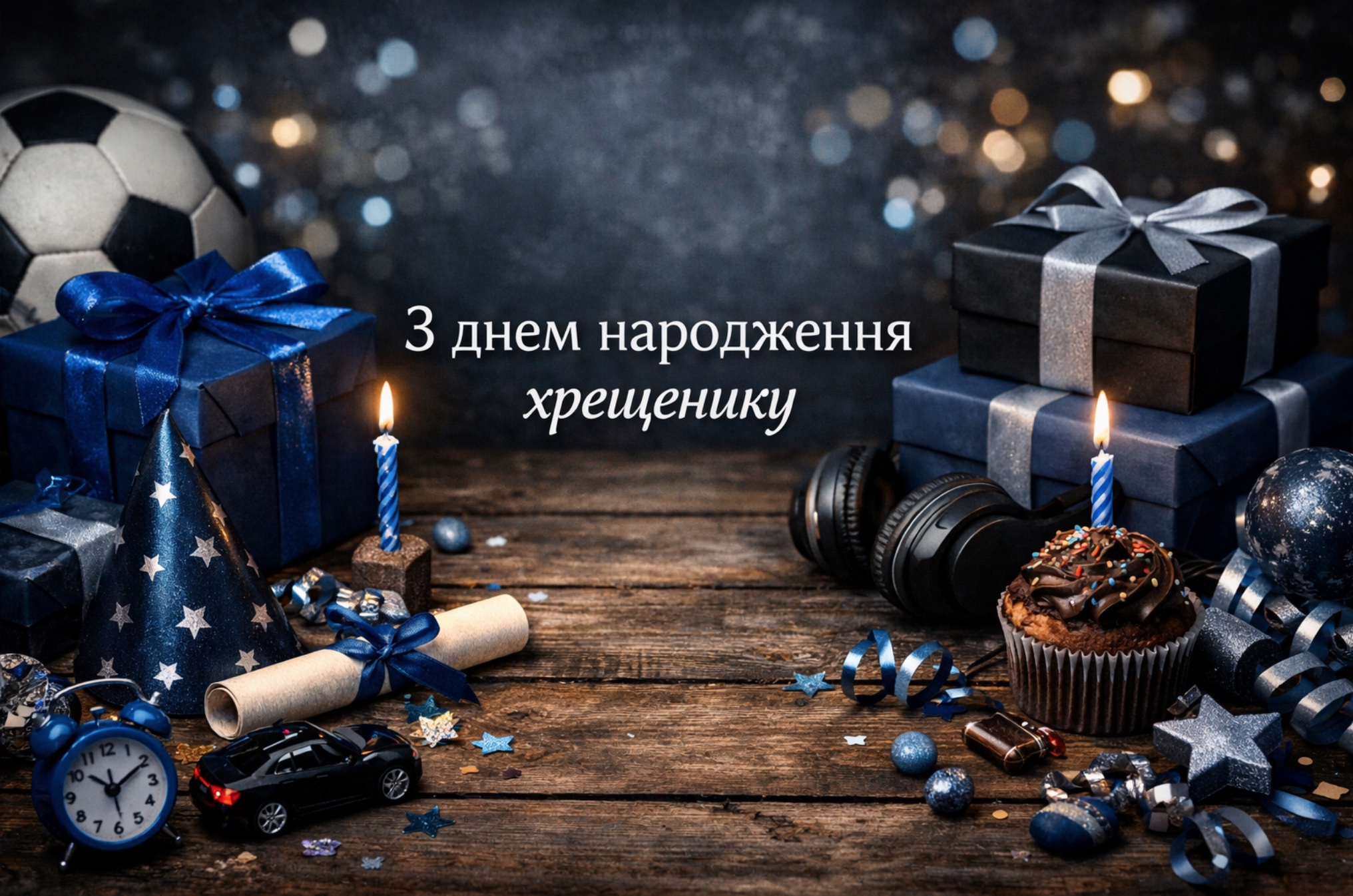 Поздравление с днём рождения взрослому крестнику — Открытка 14